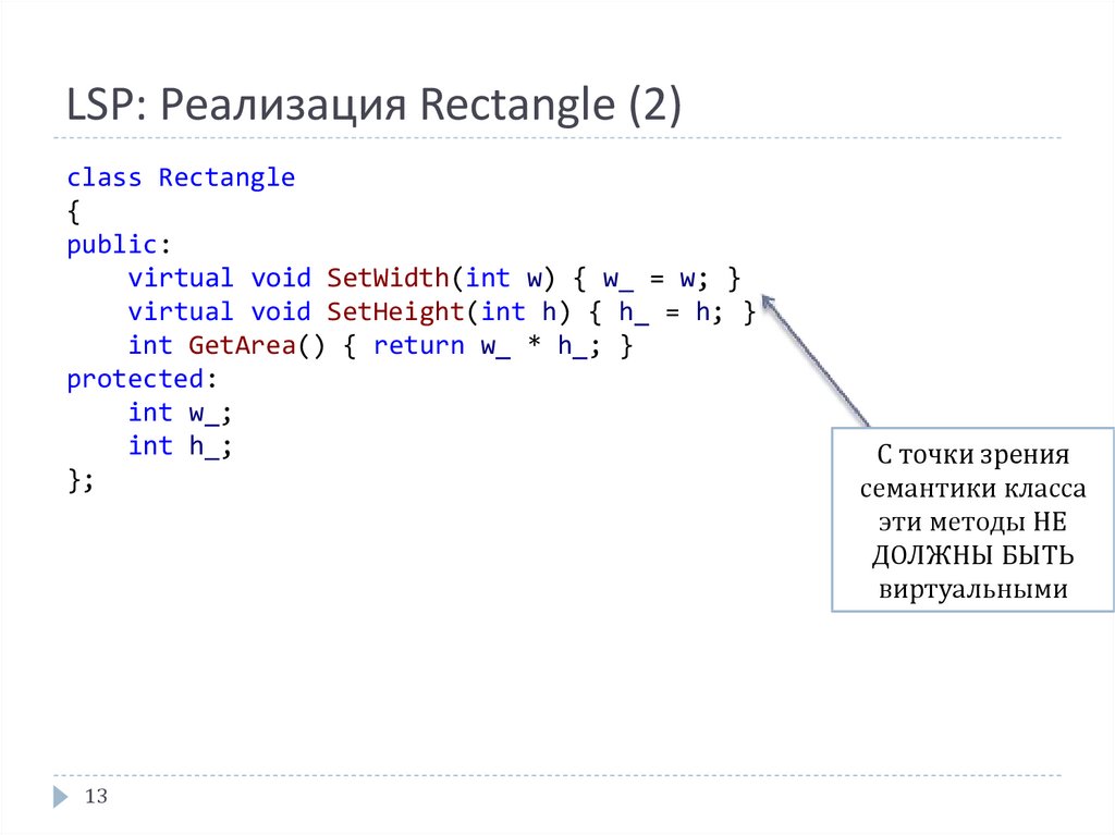 LSP: Реализация Rectangle (2)