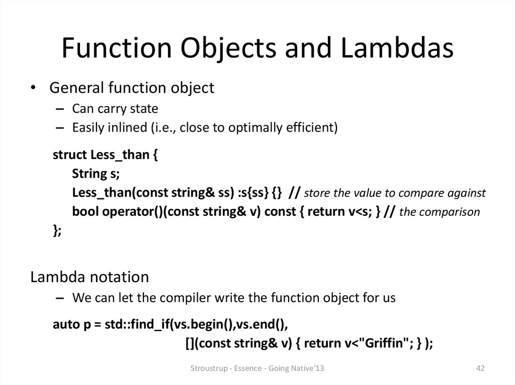 Algorithms and Function Objects