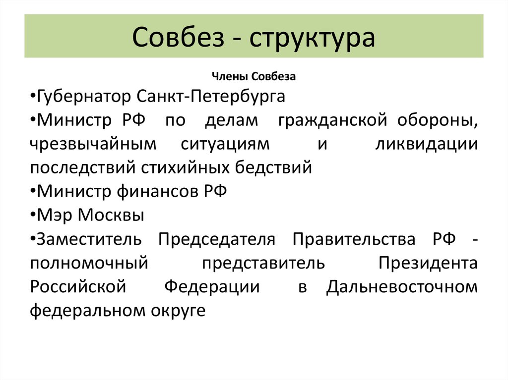 Состав совета безопасности