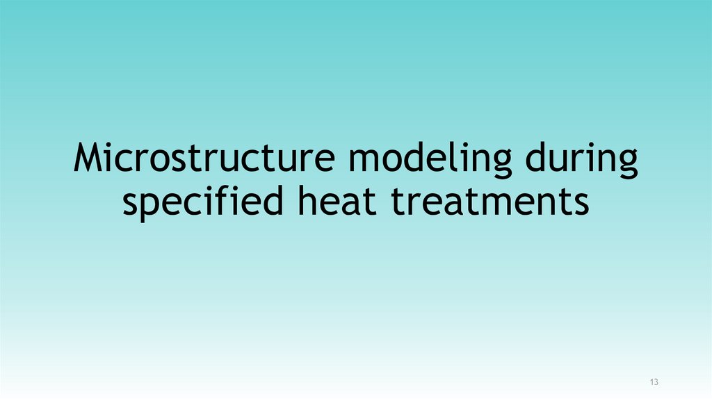 Microstructure modeling during specified heat treatments