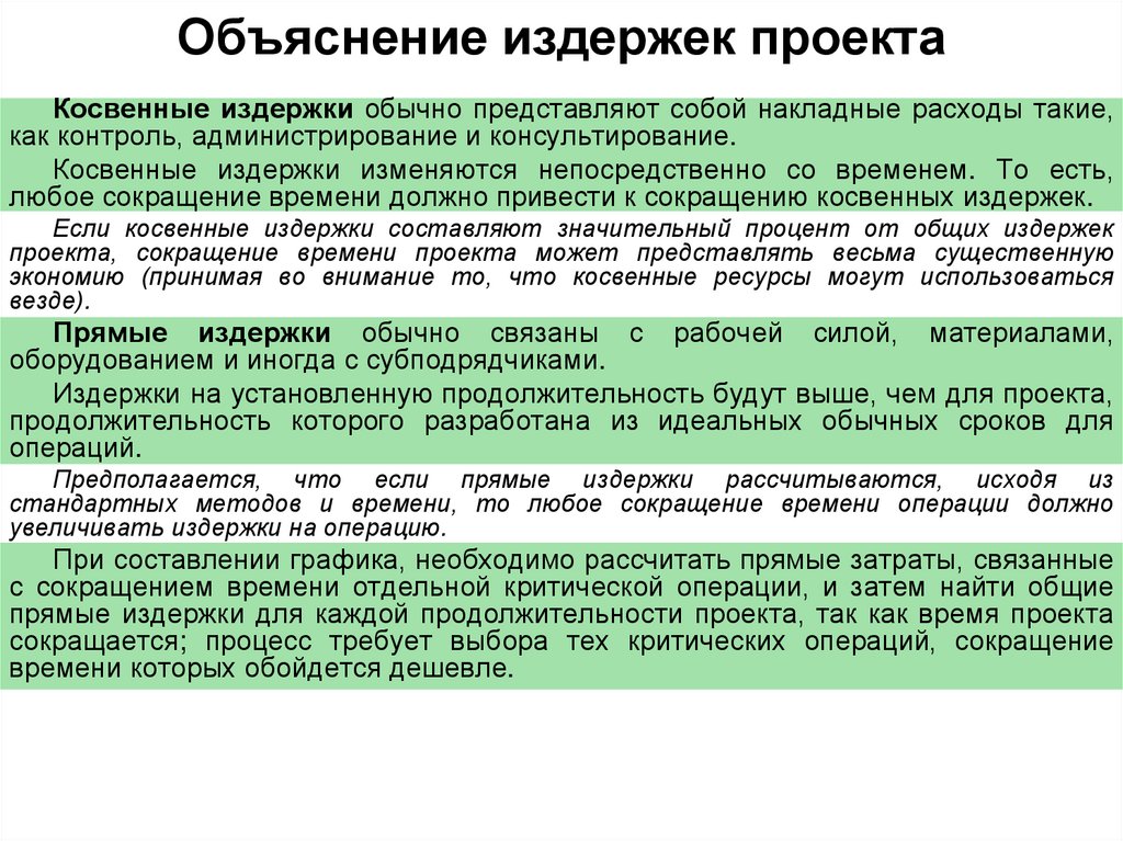 Основные методы сокращения времени выполнения проекта