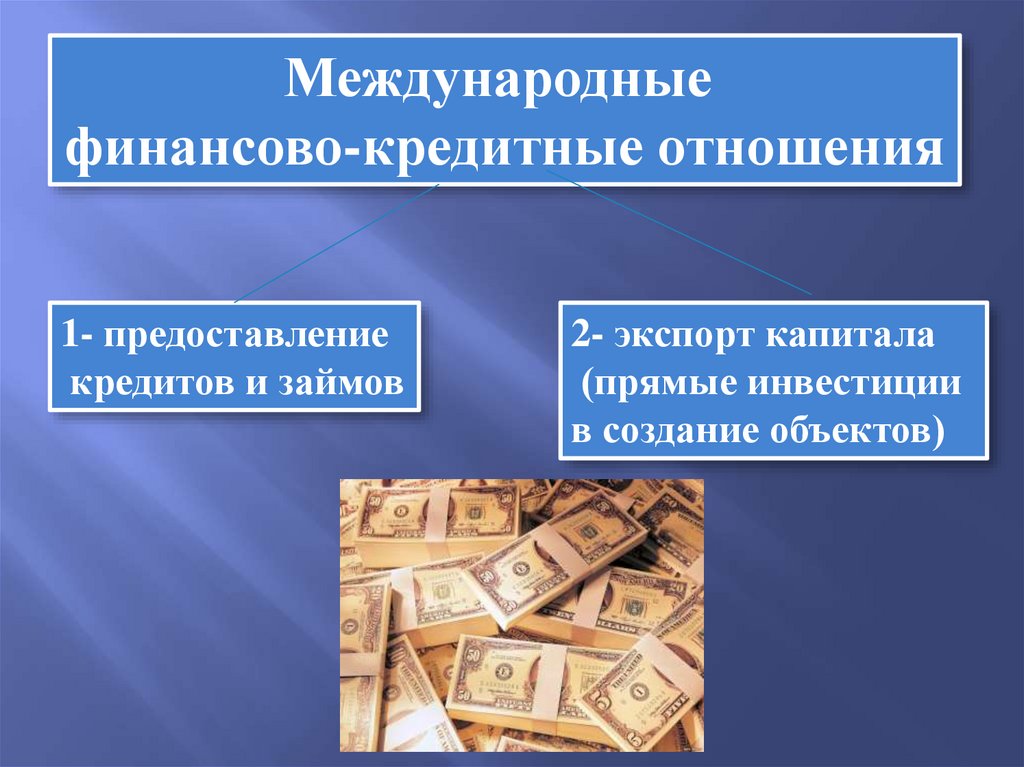 Кредитно финансовые отношения россии