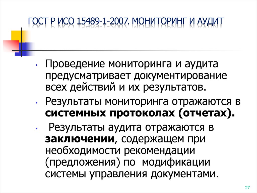 Мониторинг и аудит. Стандарт ISO 15489. ГОСТ наблюдение аудита. ГОСТ Р ИСО 30300-2015 презентация.