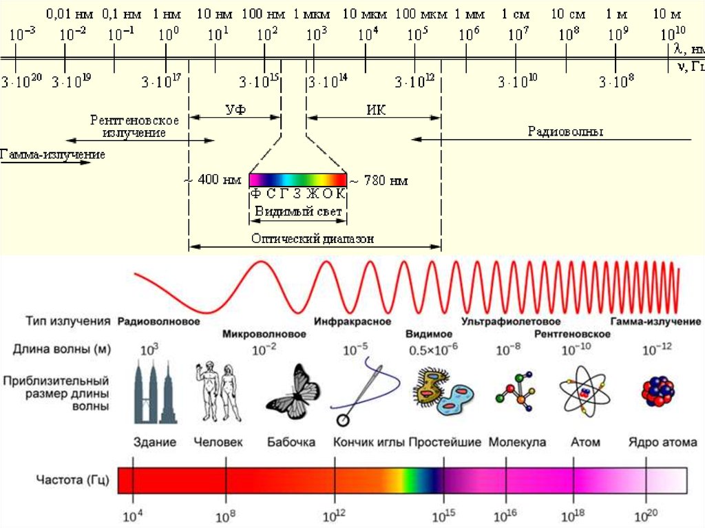 Какой диапазон волны. Диапазоны механических волн. Табличка с волнами физика. Видимое излучение интервал частот. Шкала механических волн.