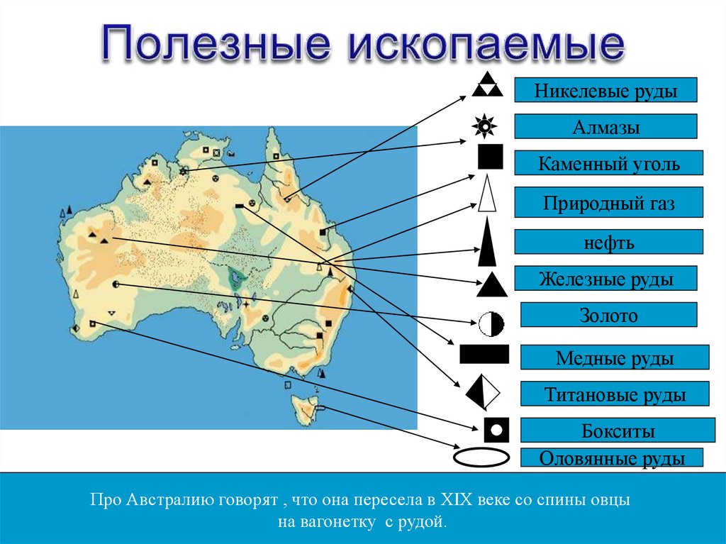 Природные ресурсы австралии и океании. Карта природных ископаемых Австралии. Добыча полезных ископаемых в Австралии карта. Месторождения железных руд в Австралии на карте. Карта Минеральных ресурсов Австралии.