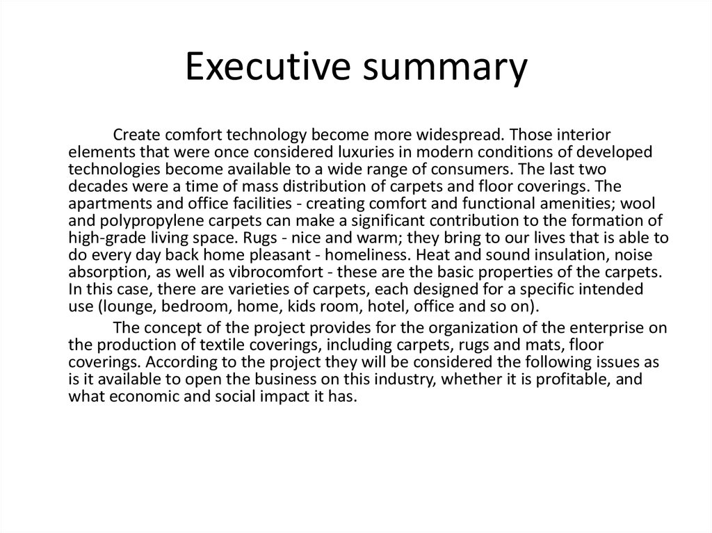 Executive summary