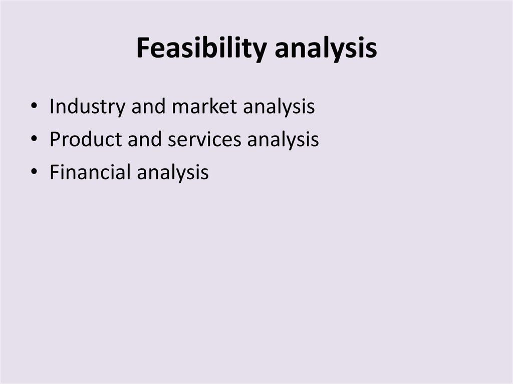 Feasibility analysis