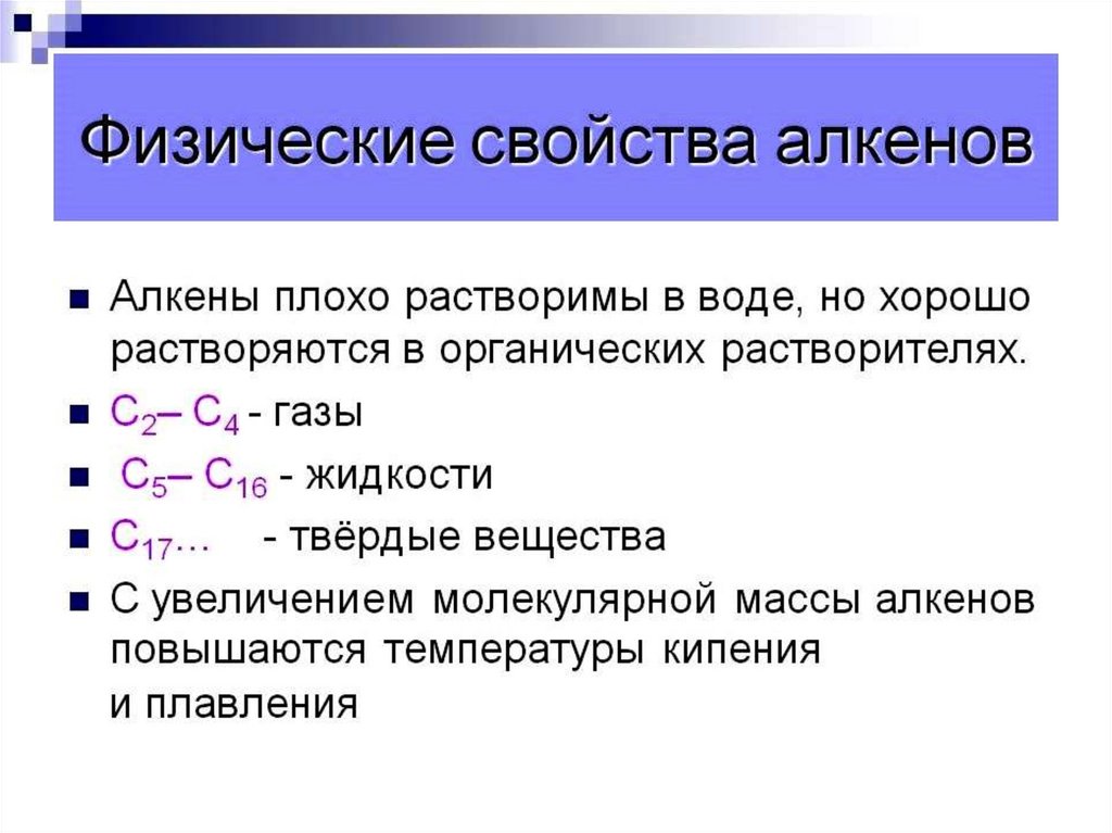 Алкены химические свойства презентация 10 класс