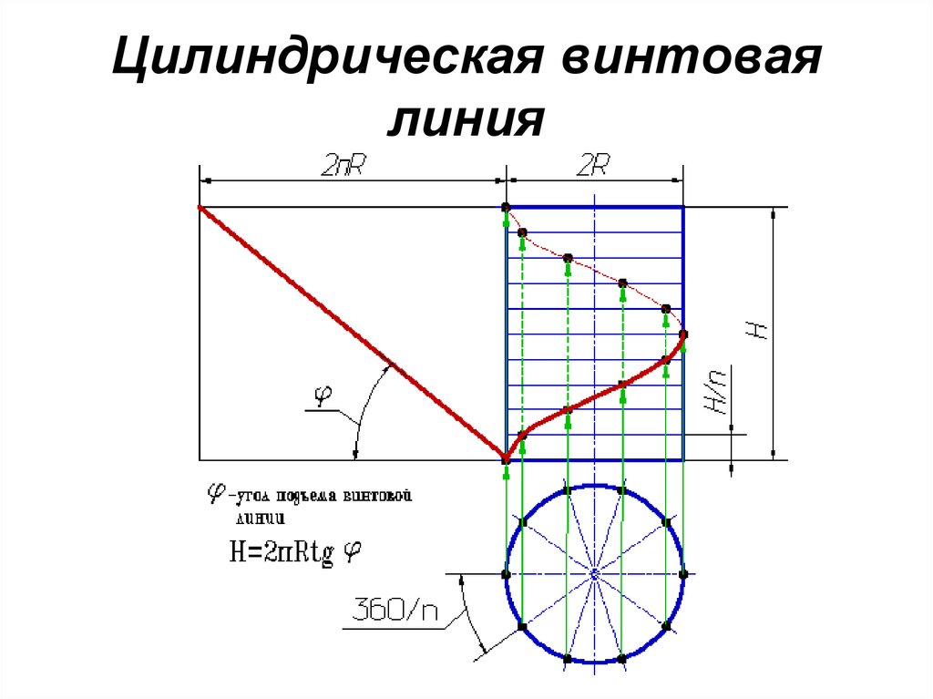 Винтовые цилиндрические поверхности