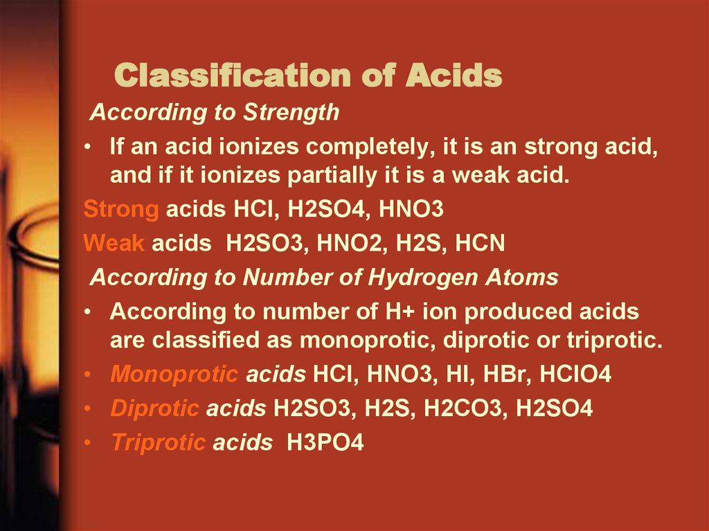 Classification of Acids
