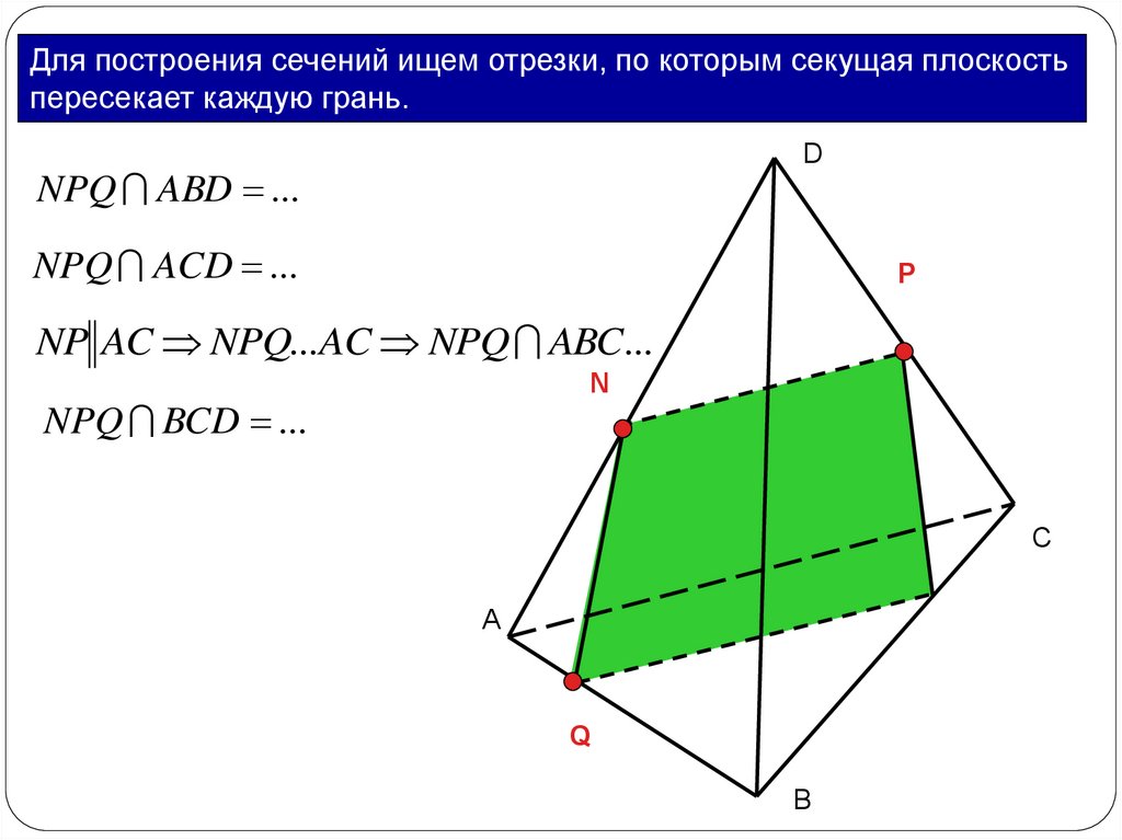 Отрезки по которым секущая плоскость пересекает. Построить сечение плоскостью ДМС. Фигура каждая грань пересекает каждую. Сечение как найти математики.