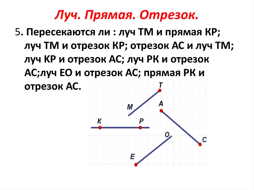 Прямая луч отрезок 5 класс