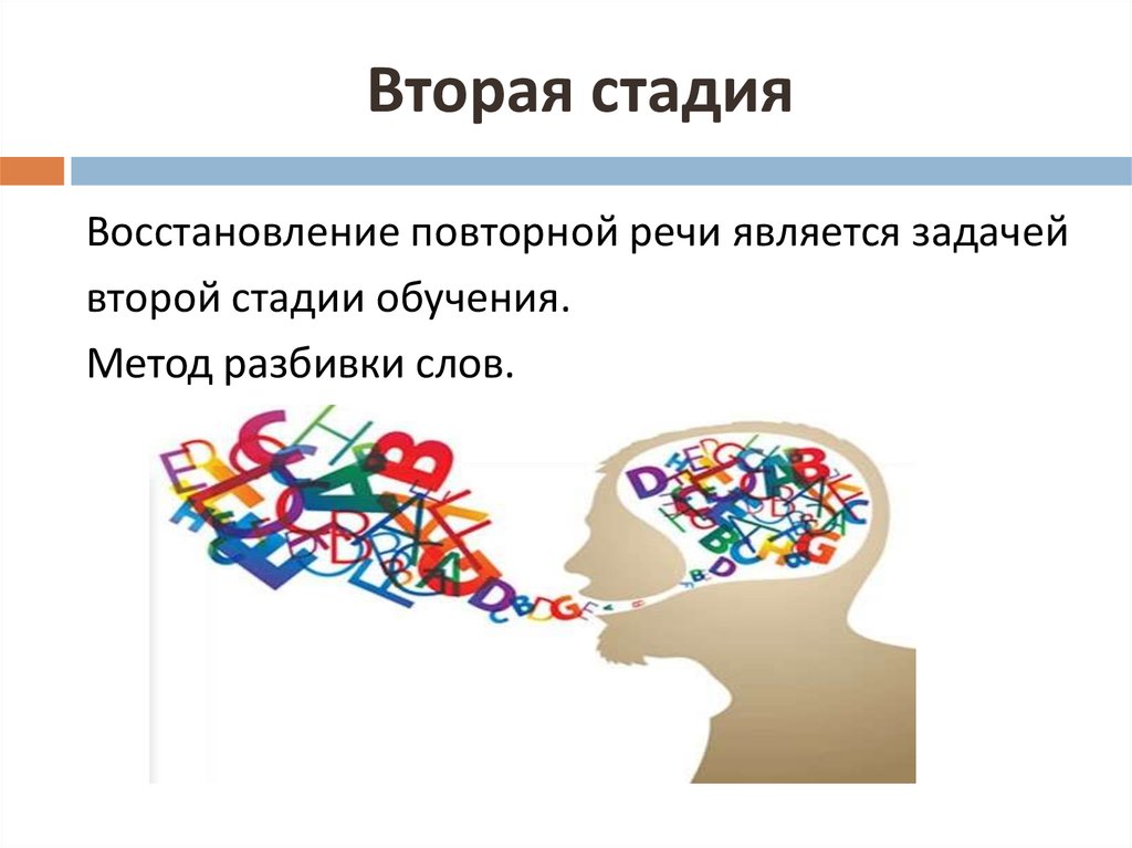 Следующий этап. Задания на восстановление повторной речи. Картинки для презентации афазия детей. Метод разбивки слова. Метод разбивки слов предложений на доступные для восприятия части.