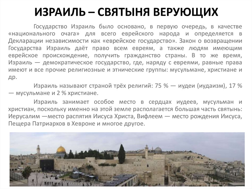 Все о государстве израиль