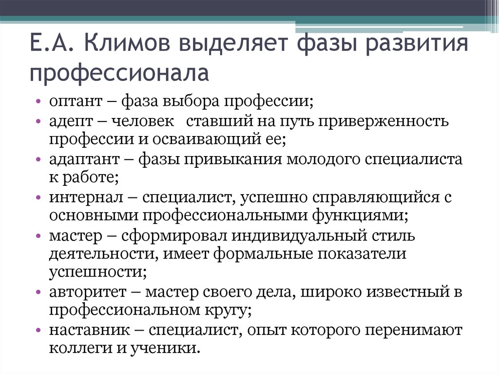 Методика личный профессиональный план лпп е а климов в адаптации л б шнейдер