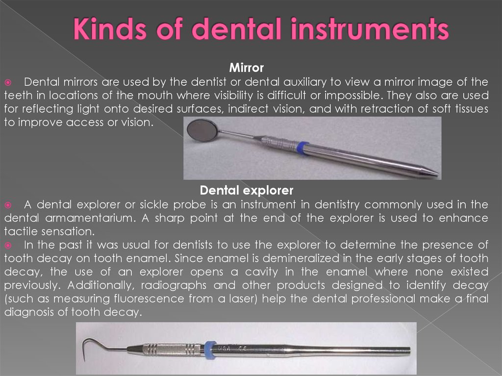 Kinds of dental instruments