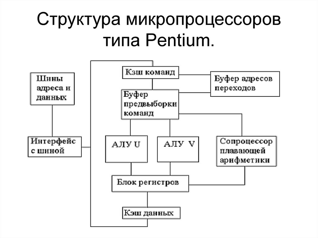 Структура микропроцессоров типа Pentium.