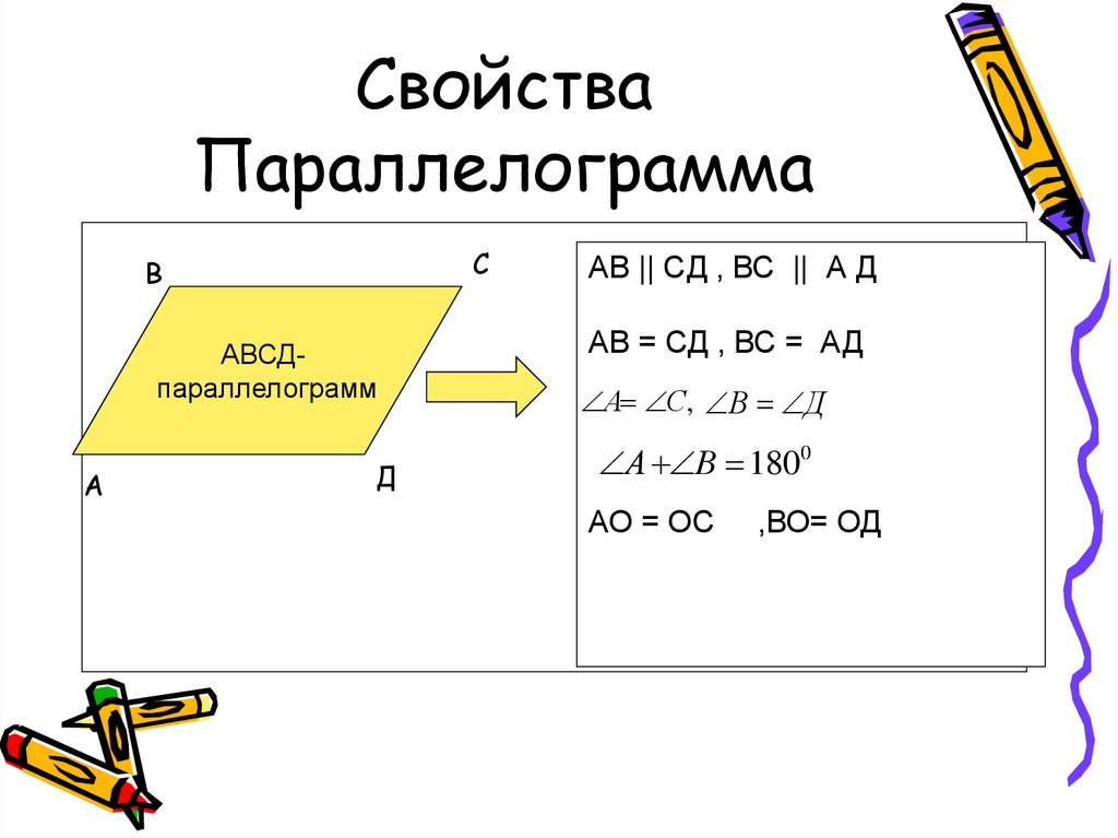 Признаки по геометрии 8 класс. Свойства параллелограмма. Произвольный параллелограмм. Свойства и признаки параллелограмма 8 класс. Свойства параллелограмма 8 класс.