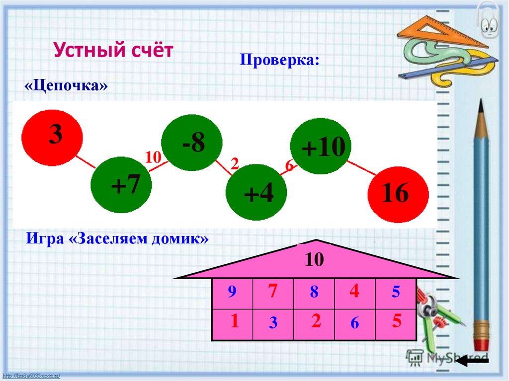 Устный счет до 20 1 класс презентация