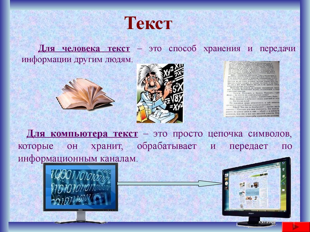 Формы передачи текста