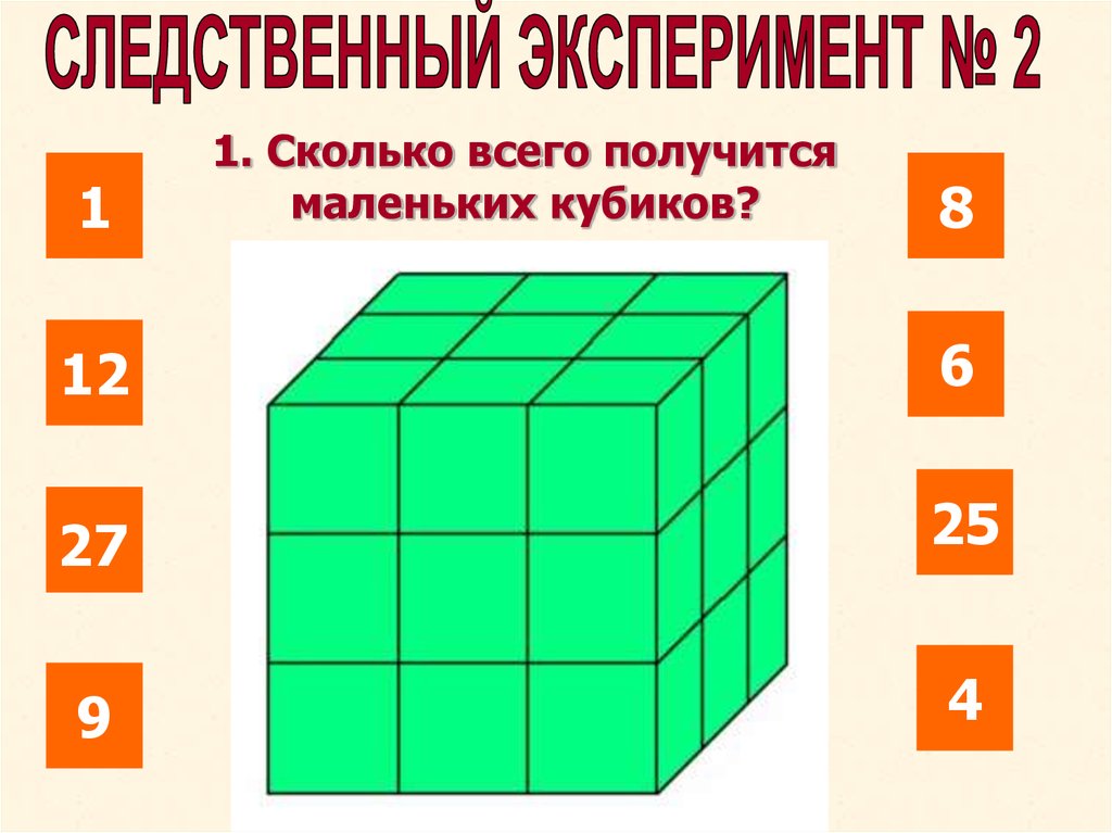 Куб сложен из маленьких кубиков как показано на рисунке поверхность геометрического тела окрашена