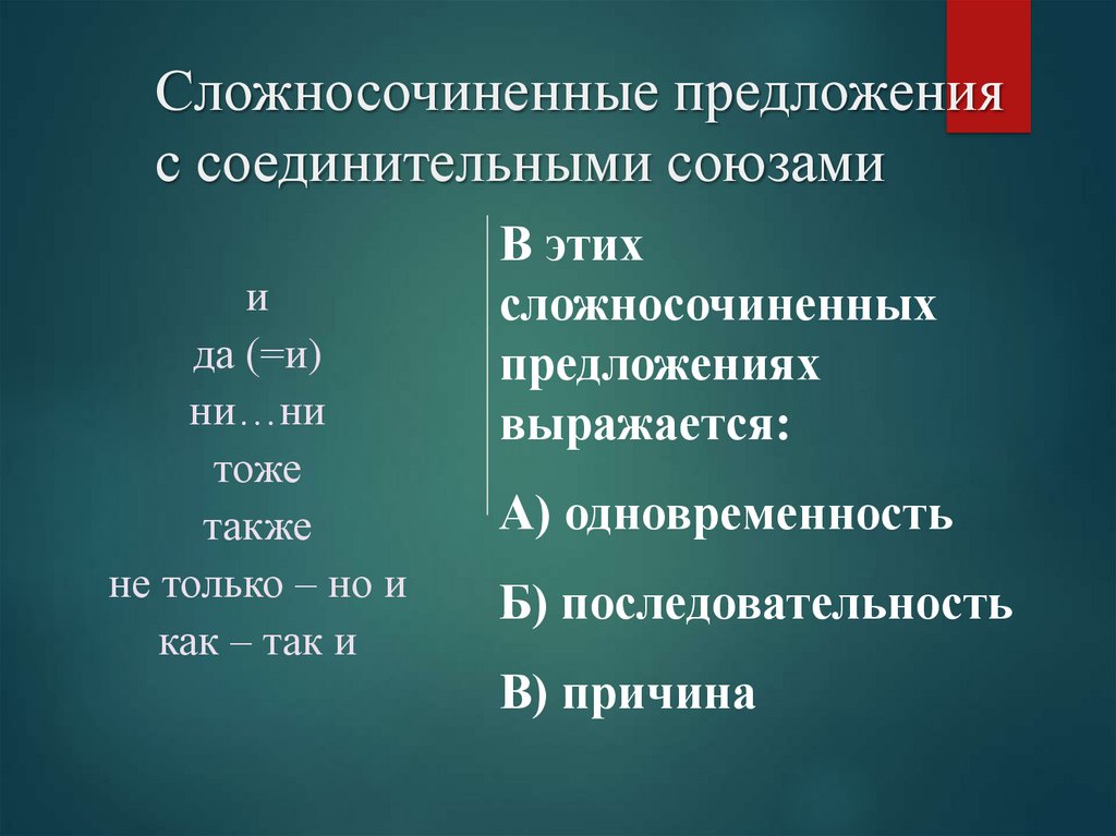 Какие союзы связывают сложносочиненные предложения