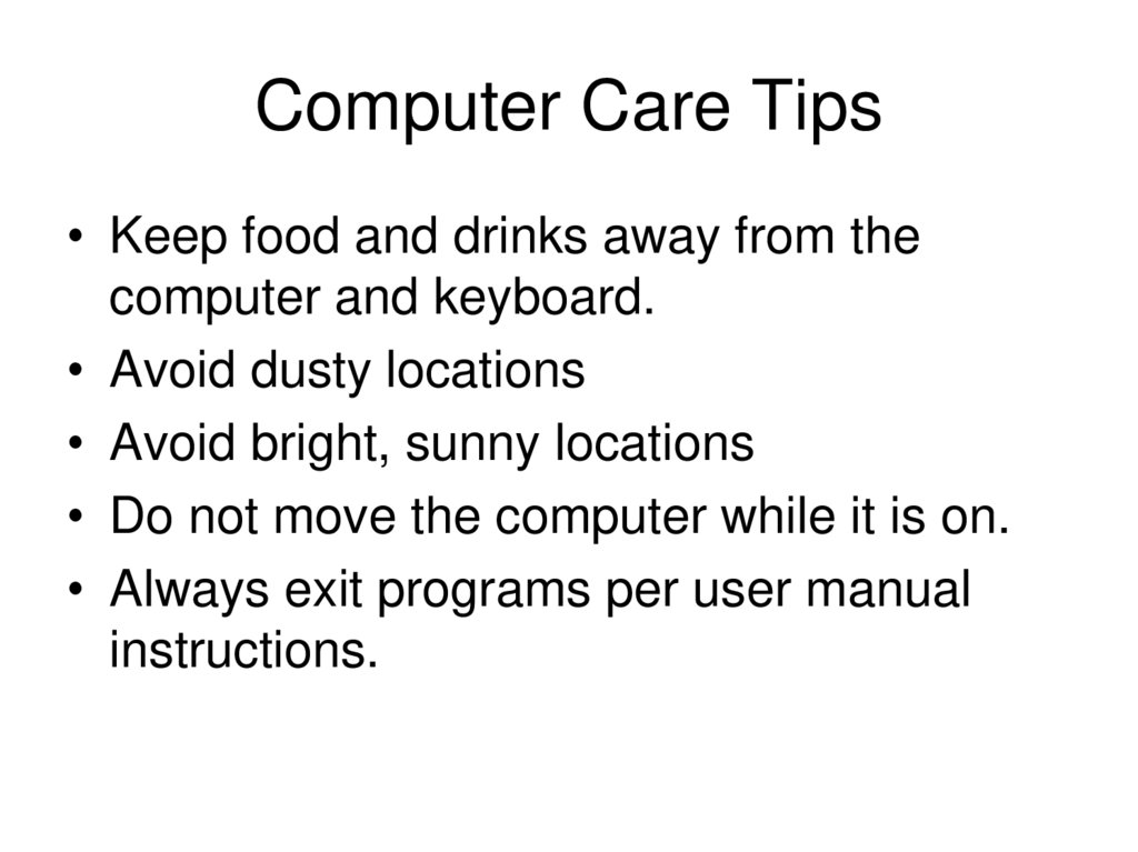 Computer Care Tips