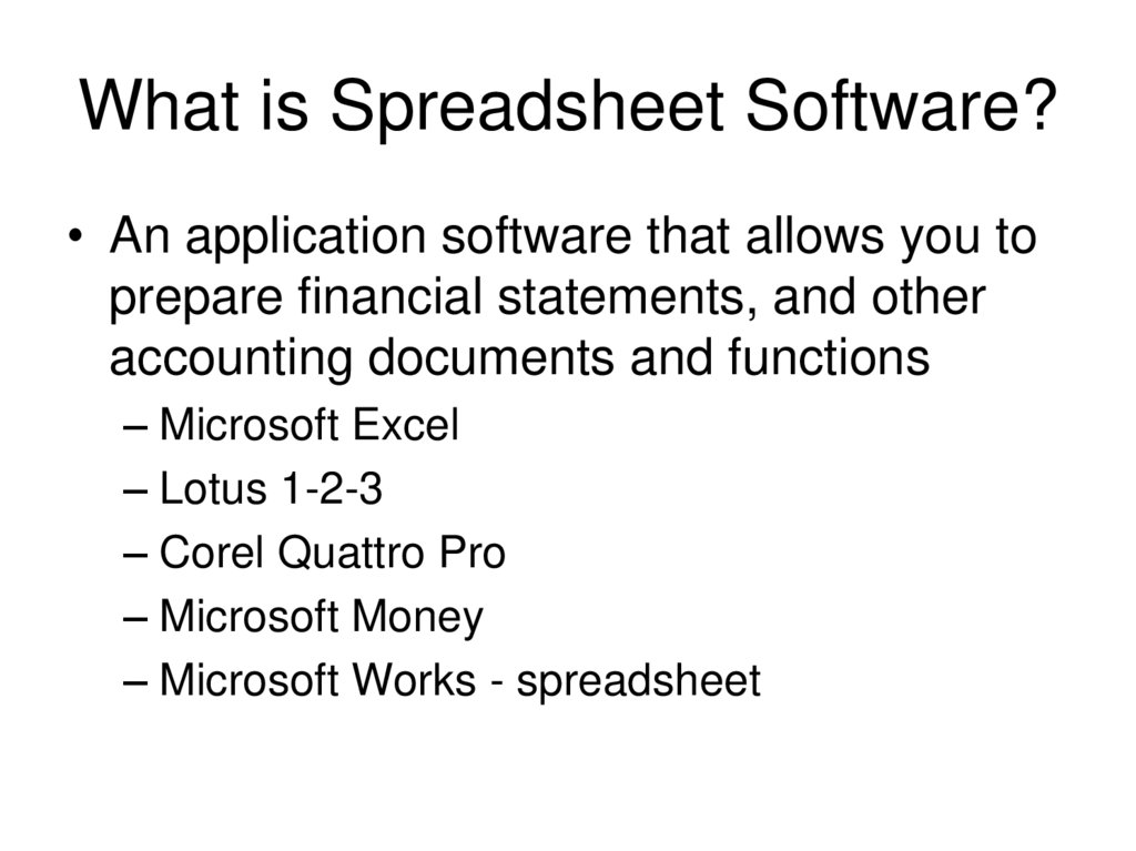 What is Spreadsheet Software?