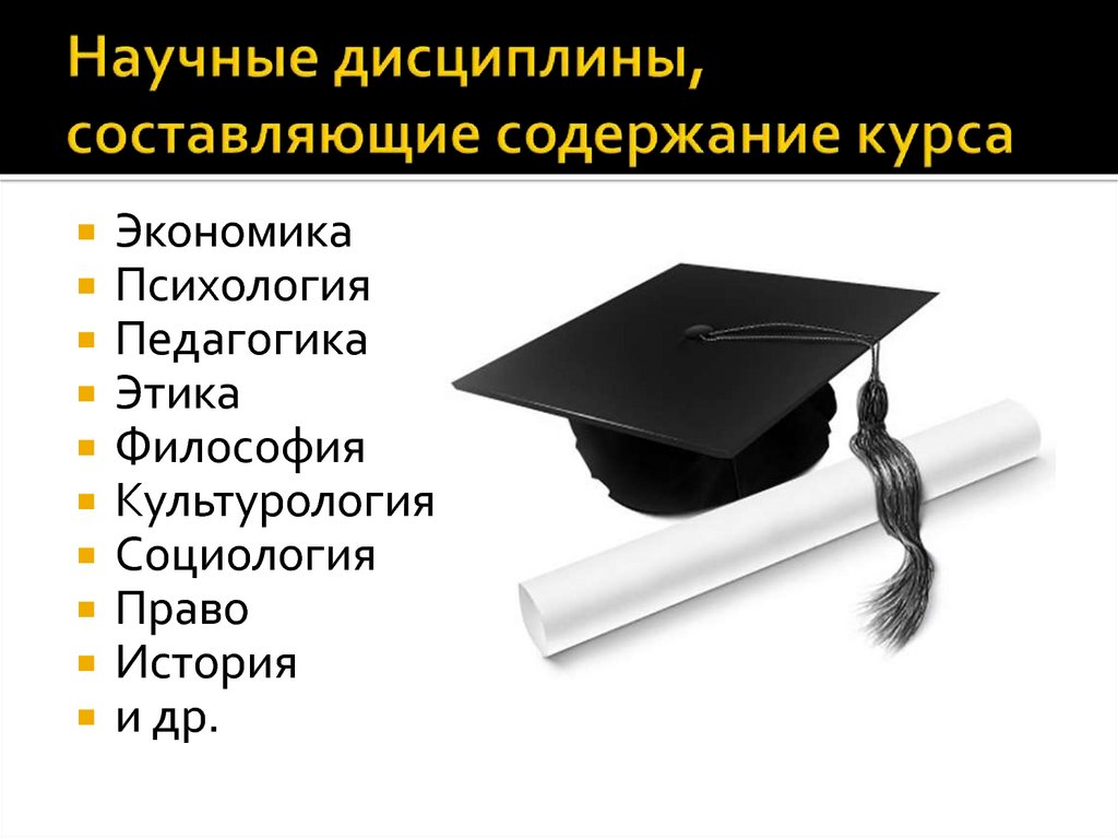 Факультатив обществознание. Составляющие дисциплины. Научные дисциплины. Название научной дисциплины. Частные научные дисциплины.