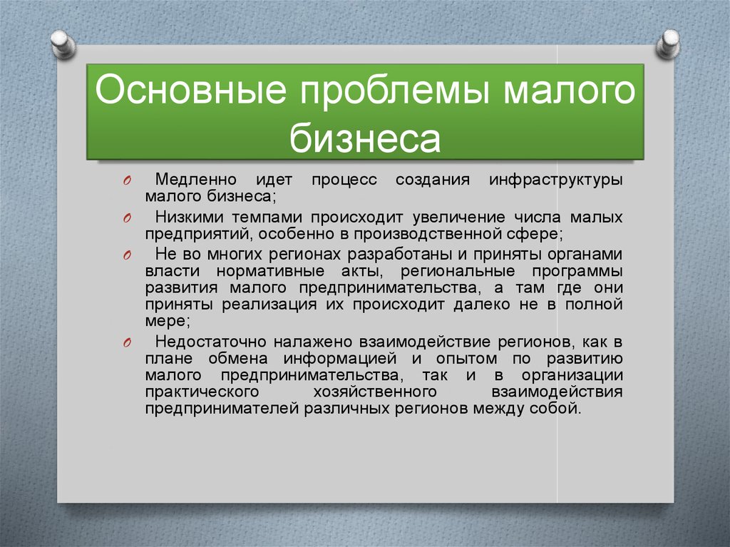 Проект на тему малый бизнес проблемы становления и развития