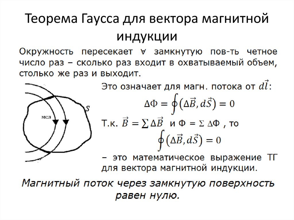 Поток вектора магнитного поля. Теорема Гаусса для магнитной индукции. Теорема Гаусса для электрической индукции. Теорема Гаусса. Теорема Гаусса для индукции магнитного поля провода.