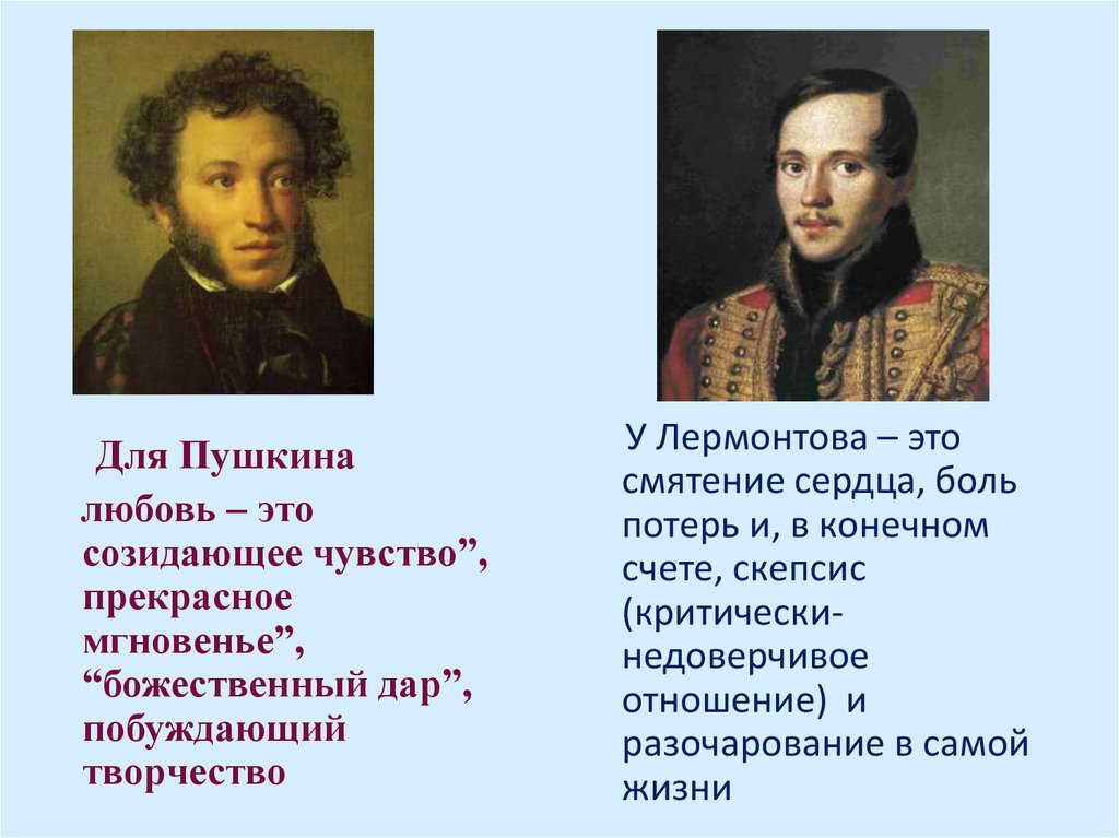 Сравнительный анализ стихотворений пушкина и лермонтова пророк