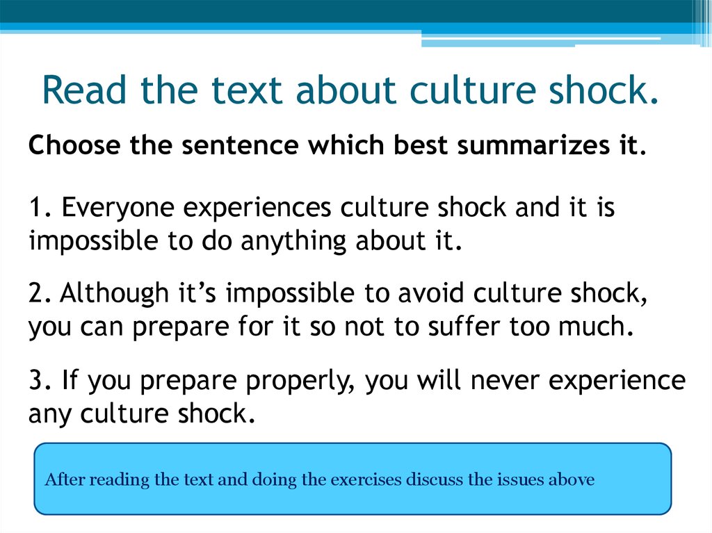 being culture shock essay