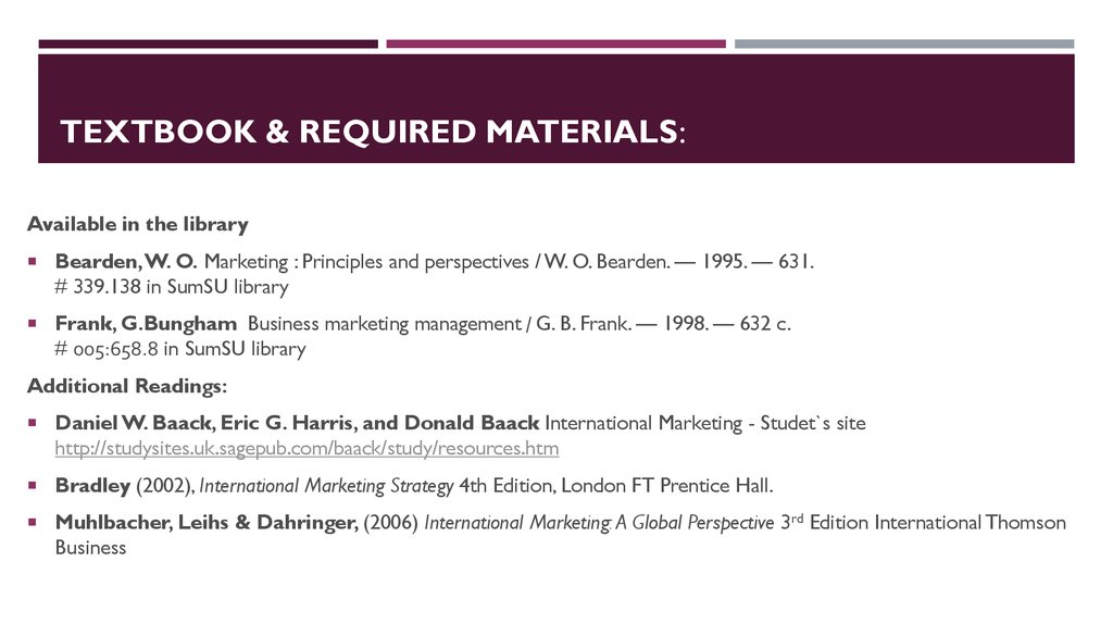 TEXTBOOK & REQUIRED MATERIALS: