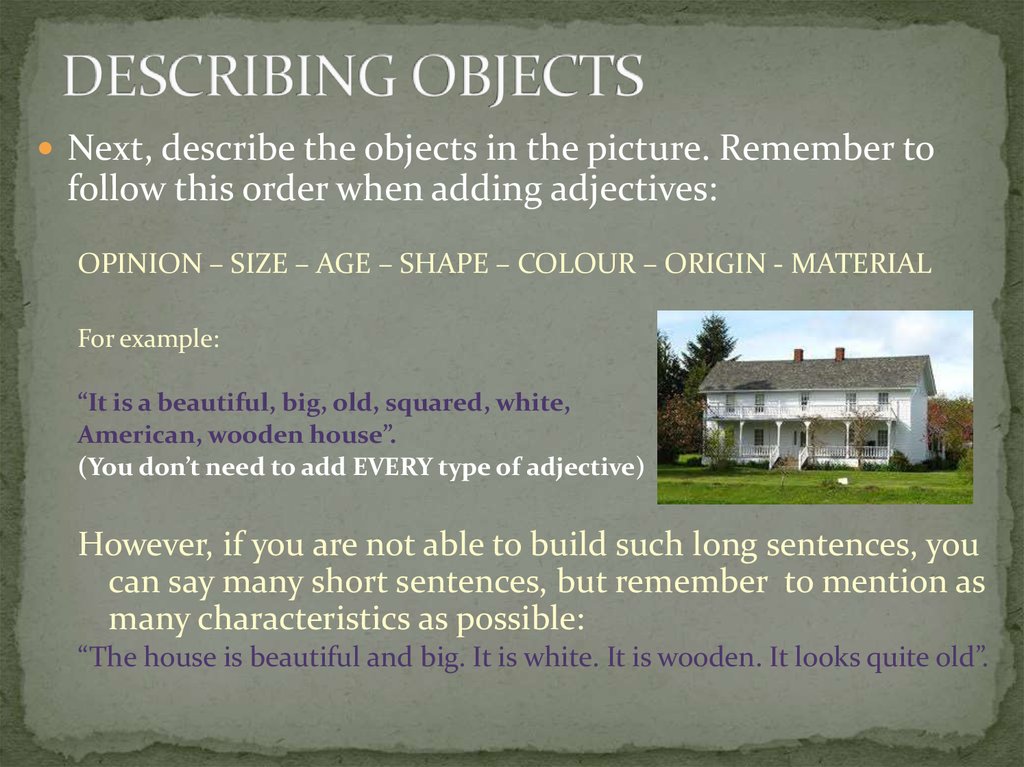 Describing objects. Describing objects примеры. Objects to describe. Describe a picture examples.