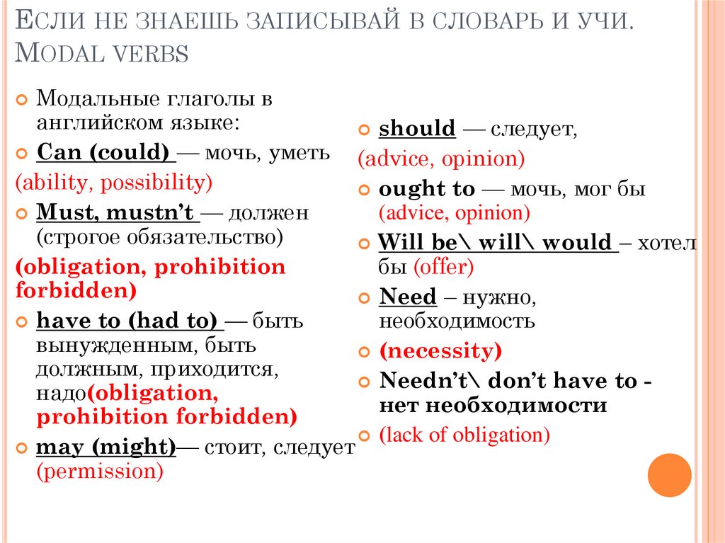 Functions of modal verbs