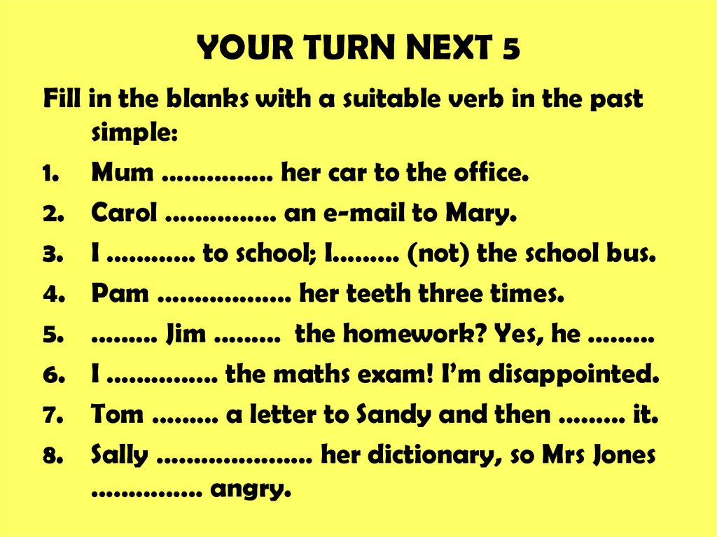 Past simple negative and interrogative. Suitable verb. Suitable verbs примеры. Suitable form.