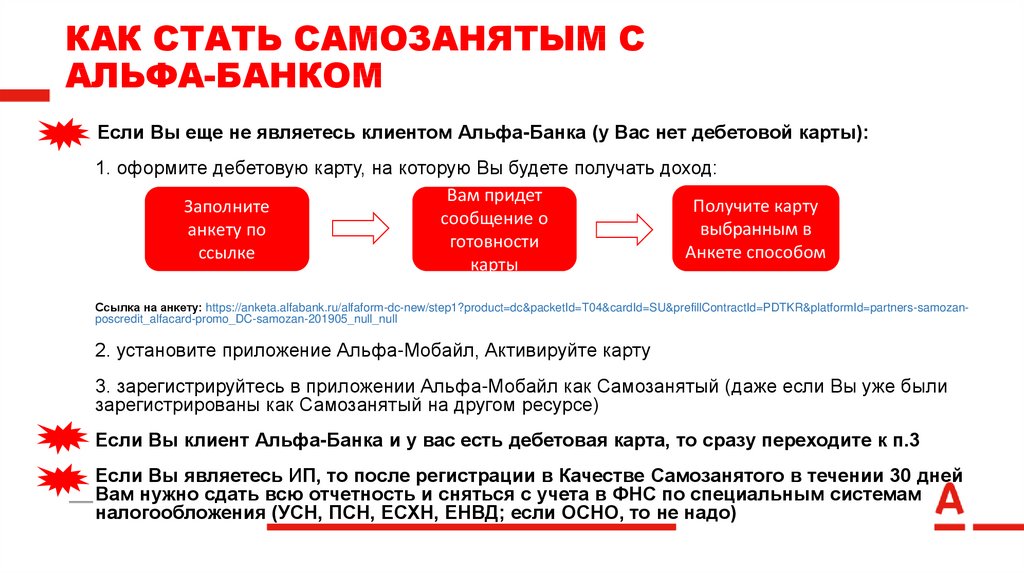 Карта самозанятого в альфа банке