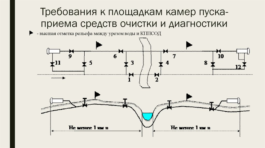 Схема камеры приема средств очистки и диагностики