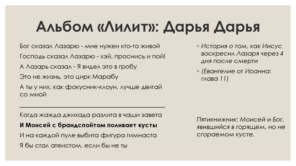 Альбом «Лилит»: Дарья Дарья