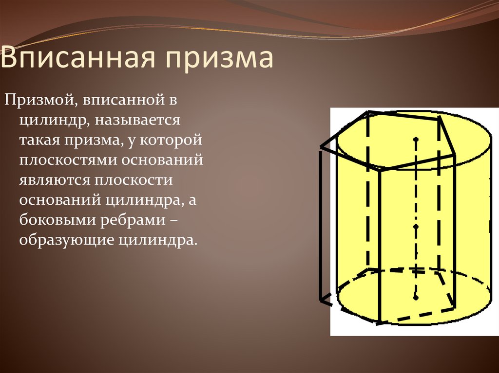 Призма вписанная в цилиндр. Вписанная Призма. Боковые ребра цилиндра. Описанная Призма. Призма и цилиндр.