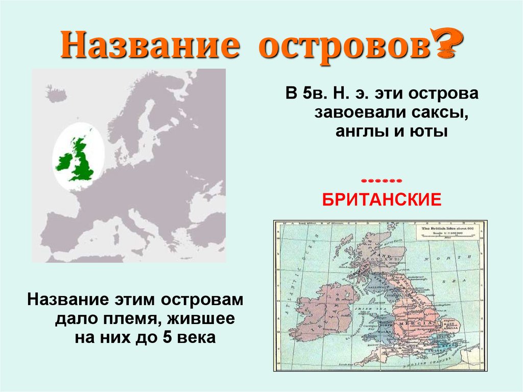 Название островов.