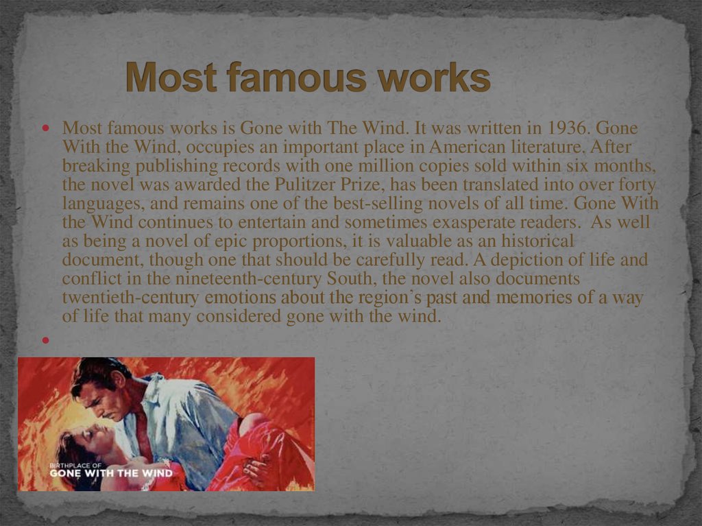 Most famous works
