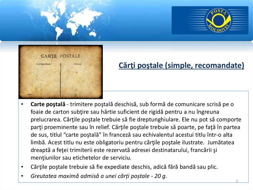 Tema 12 Posta De Scrisori Internationale Online Presentation