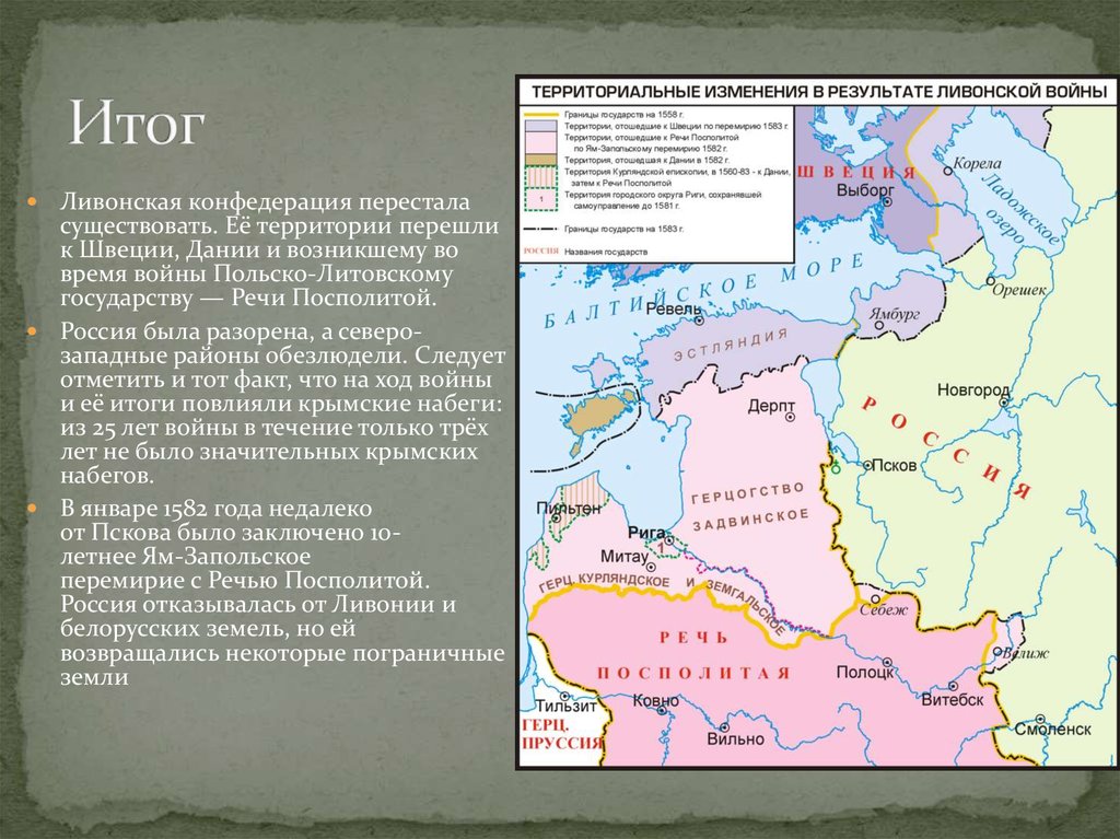 Война против речи посполитой карта