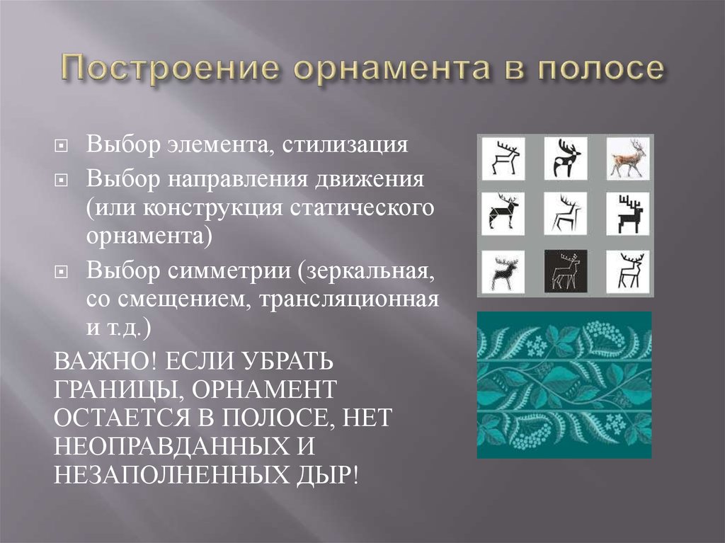 Построение орнамента в полосе