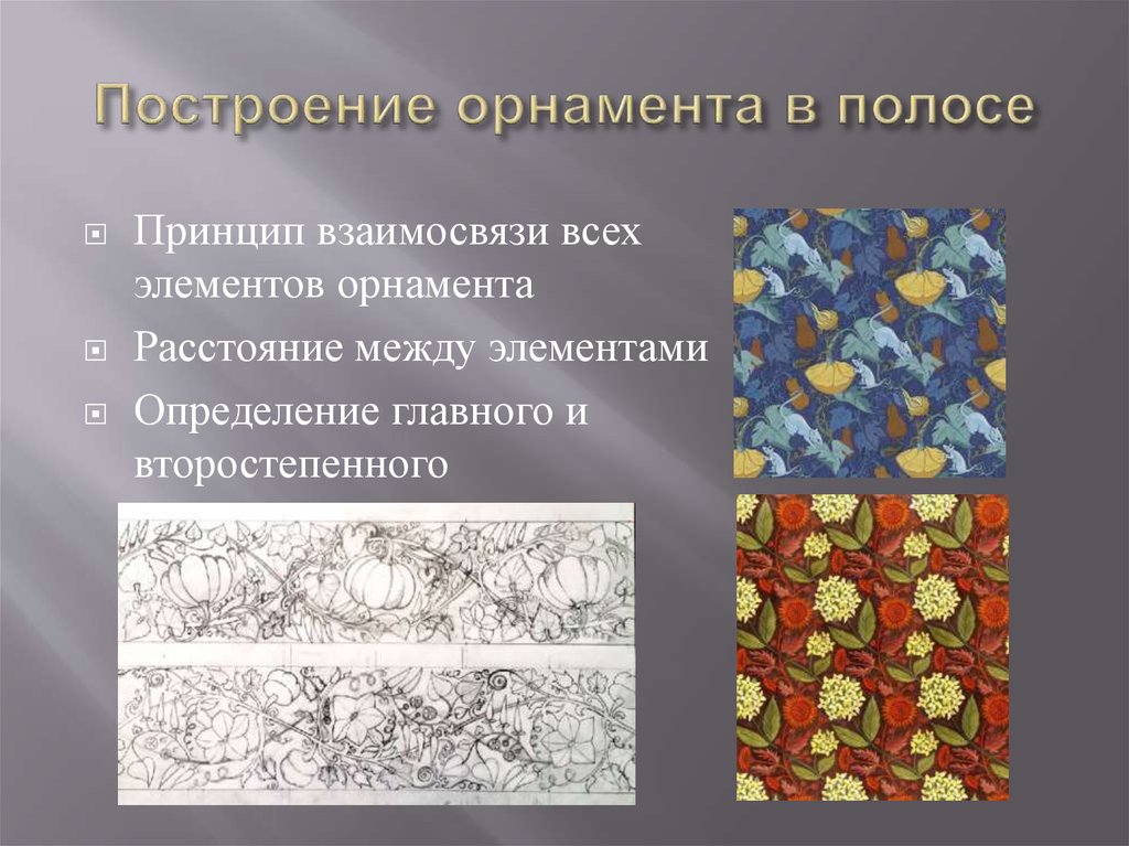 Построение орнамента в полосе