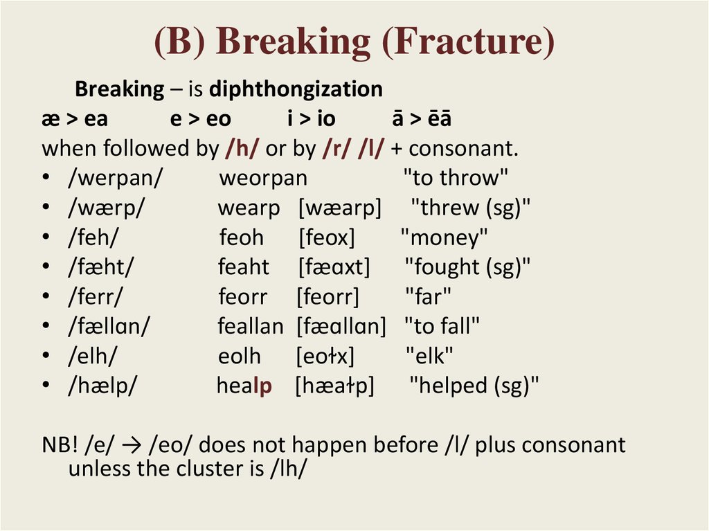 (B) Breaking (Fracture)