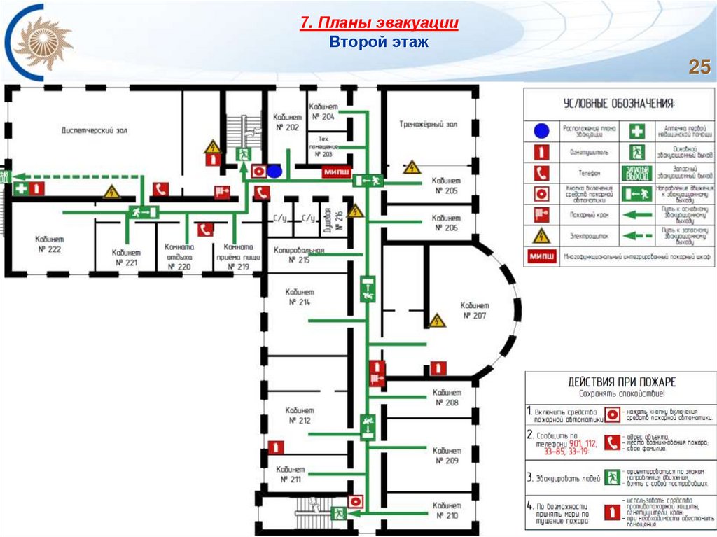 План эвакуации 2 этаж