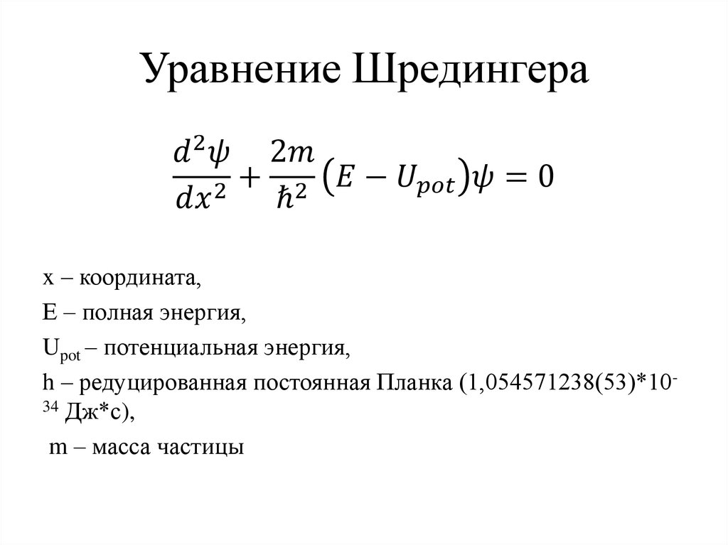 Уравнение шредингера картинка